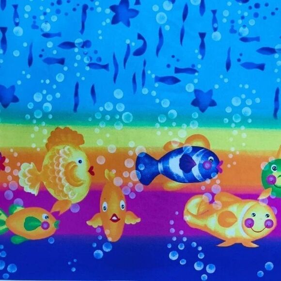 Rainbow Fish Border Fabric Donna Dewberr - Picture 5 of 6